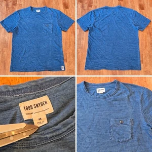 Camiseta Todd Snyder Blanqueada Indigo Slub Botón Bolsillo Talla Mediana  - Imagen 1 de 7