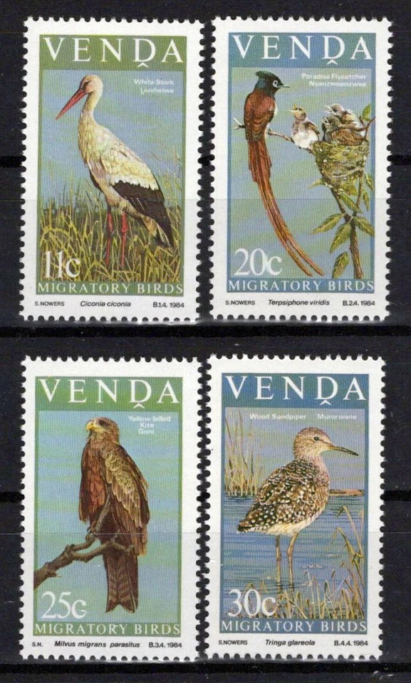South Africa Venda 108-111 MNH Migratory Birds Animals Zayix Stamps 0325S095M - Image 1 of 1