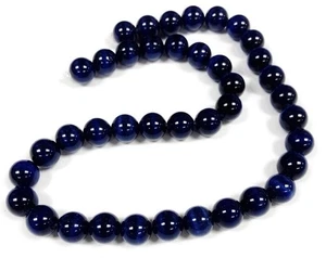 38 vidrio azul medianoche de fibra óptica ojo de gato de 10 mm. Cuentas redondas suaves 2589 - Imagen 1 de 3