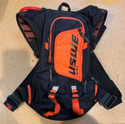 USWE Raw 8 Black & Orange 3.0L Hydration Pack Water Tube Pack V-2083438 - Image 1 of 3