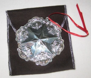 Gorham Sterling Silber 2001 Straßburg Stern Christbaumschmuck mit Box, Tasche - Bild 1 von 7