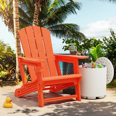 Adirondack Chair, Patio Chairs with Cup Holder, Plastic Adirondack Without Sc... - Image 1 of 4