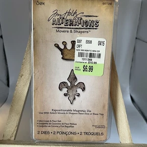 Sizzix Tim Holtz Alteraciones Movers Modeladores Troqueles MINI CORONA Y FLOR SET ~ 657210 - Imagen 1 de 3