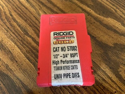 Ridgid 57082 1/2"-3/4" BSPT High Performance Univ Pipe Dies - Image 1 of 3