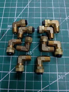 (10) Parker 169P-5-2 Polytube Brass Elbow 5/16" Compression to Male 1/8 NPT - Picture 1 of 1