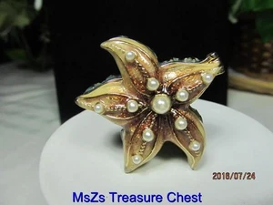 MONET "STARFISH" Collectible Enamel Keepsake Trinket Box ** w Gift Box ** - Picture 1 of 8