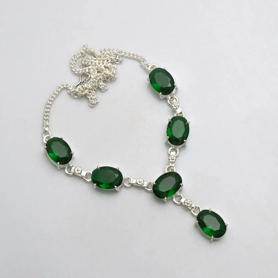 Collar étnico hecho a mano de piedras preciosas de cuarzo verde joyería para mujer 33 Gms AN 12714 Foto 1 de 1