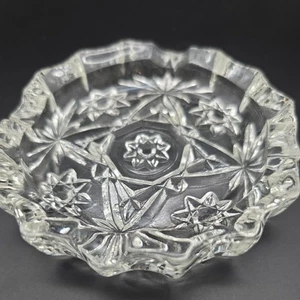 Vintage Anchor Hocking 4” Ashtray Clear Cut Glass Star of David Pattern - Picture 1 of 3