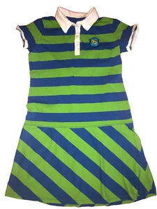 American Girl Dress 12 Lanie Meet Blue & Green Striped Child Size - Picture 1 of 8