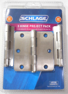 Lot 3 Packs-Schlage 3 Hinge Project Pack 3.5" Square Satin Nickel (9 TOTAL) NeW