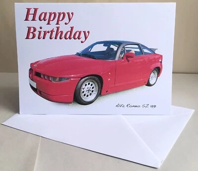 Alfa Romeo SZ 1991 - 5x7in Birthday, Anniversary, Retire or Plain Greeting Card - Image 1 of 4