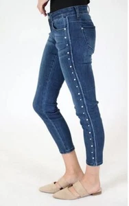 Grace in LA Jeans Women's Pearl Side Seam Skinny Fit Stretch Jeans - Picture 1 of 35