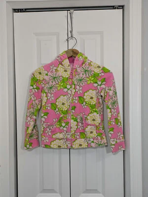 Suéter Lilly Pulitzer Niñas Talla 10 Piscina Playa Cremallera Completa Rosa Multicolor Foto 1 de 4