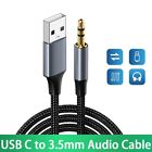 USB A to 3.5 Jack Headphone Aux Line Male to Male USB to 3.5mm Audio Cable