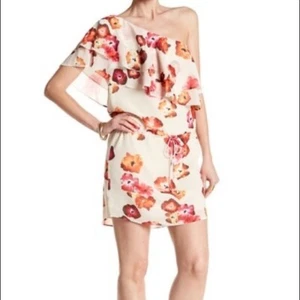 Haute Hippie One Shoulder Floral Ruffle Mini Dress - Retail $395 - Picture 1 of 5