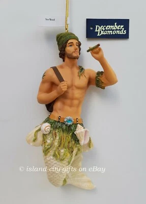 December Diamonds SEE WEED Limited Edition Seaweed Merman Ornament 2020 - NEW ! - Image 1 of 4