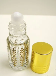 3ml Printed Roll on Bottle with Gold Caps - Picture 1 of 2