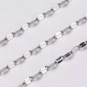 Pretty Link Chain 10m - Stainless Steel - Jewellery Making - Flat Oval Connector - Picture 1 of 1
