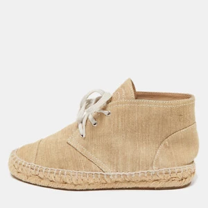 Chanel Beige Suede High Top Sneakers Size 36 - Picture 1 of 9