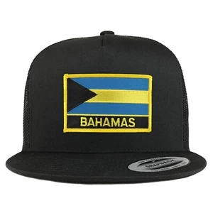Flexfit XXL Bahamas Flag 5 Panel Flatbill Trucker Mesh Snapback  -Free shipping - Picture 1 of 4