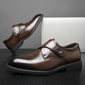Men British Style Leather Shoes Business Dress Casual Wedding Shoes Loafers - Picture 1 of 15