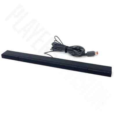 Barra de sensores negra Nintendo Wii con cable oficial RVL-014 para Wii y Wii U OEM Foto 1 de 2