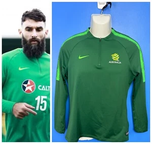 Nike Australia Socceroos Soccer 2017/18 Squad Drill Top 1/4 Zip green Medium - Picture 1 of 10