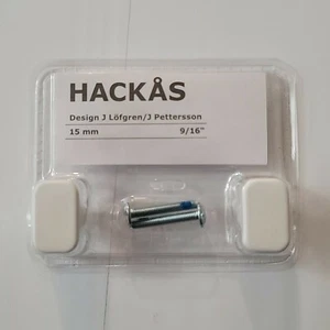Ikea Hackas 9/16" Griff Knauf Schrank Schublade ziehen, metallweiß 2 pro Packung - Bild 1 von 6