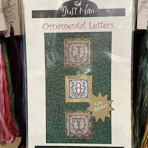 Lettere ornamentali fuori produzione carta punto croce ritirata di Just Nan con filo oro - Foto 1 di 2