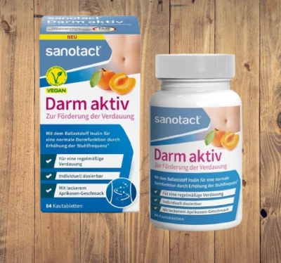 SANOTACT ® Sanotact Darm AKTIV, 84 Kautabletten, Ballaststoff Inulin, Verdauung b