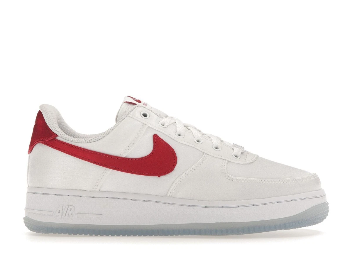 Nike Air Force 1 Low Satin - White Gym Red W for sale | eBay