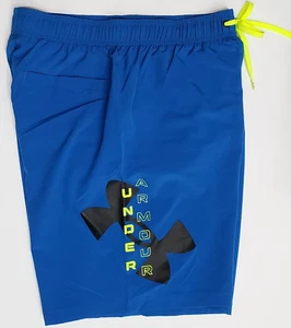 Under Armour Men's Swim Shorts Medium Blue Mesh Brief Big Icon Logo New MRP$48 - Picture 1 of 8