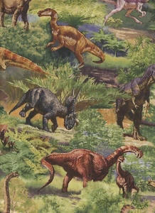 EL MUNDO DE LOS DINOSAURIOS Montana ¡Hace 75 millones de años! TELA - Cranston 44" x 48" - Imagen 1 de 1