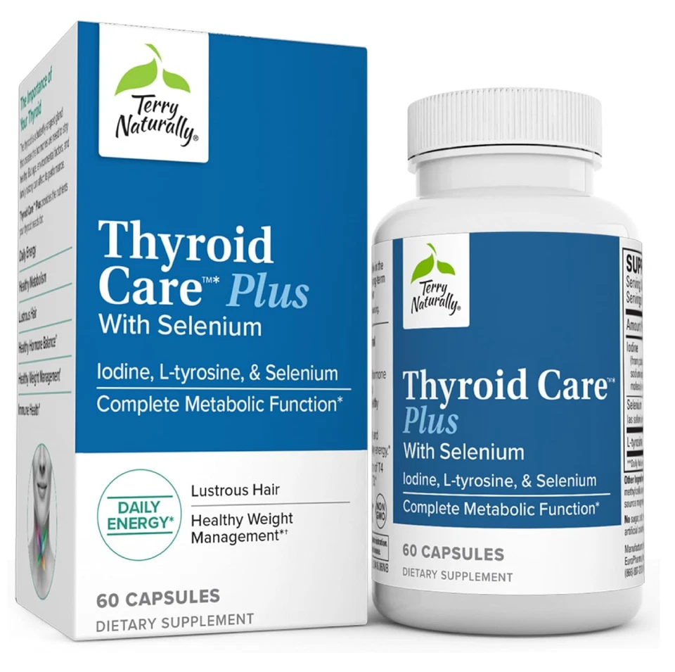 Cuidado de la Tiroides - 60 Cápsulas - Función Metabólica Completa - con Yodo + L-Tiroides Foto 1 de 4