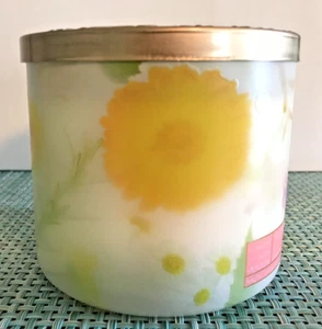 flowerchild LARGE CANDLE 14.5oz 3 wick Bath Body Works Spring floral jar yellow - Picture 1 of 5