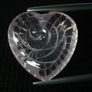 23.63Cts Glorious Natural Pink Color Rose Quartz Heart Shape Carving REF VIDEO - Picture 1 of 6