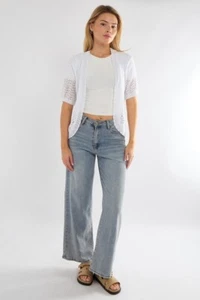 Womens Open Knitted Cardigan Shrug Ladies Short Sleeve Bolero Short Cardigan Top - Picture 1 of 12