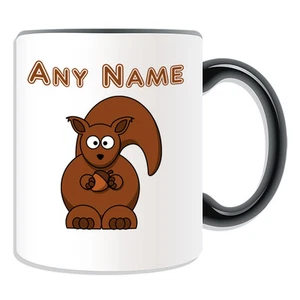Taza de regalo personalizada ardilla caja de dinero taza nombre personalizado té café idiota niño - Imagen 1 de 20