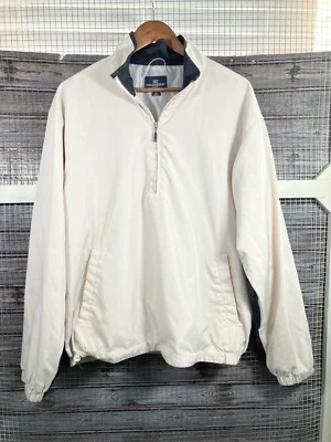 Dockers Golf Vintage Beige Black Long Sleeve Bomber Jacket Men Sz M Lightweight - Image 1 of 4