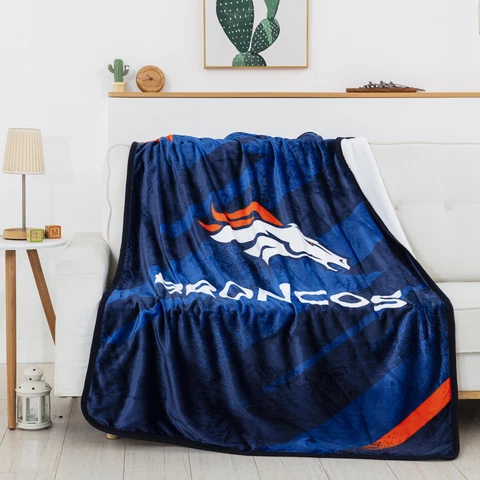 Northwest NFL Denver Broncos Velocity Silk Touch Sherpa Throw Blanket, 50" x 60" Cover