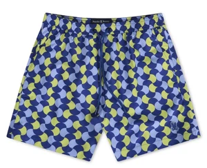 PSYCHO BUNNY COLCHESTER AOP Lightweight Swim Trunk Trunks Royal Blue Sz L - Picture 1 of 14