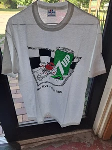 VTG  Seven Up 7Up See Spot Catch Rays Single Stitch T-Shirt Size XL TEE JAYS - Picture 1 of 3