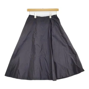 MARGARET HOWELL Silk tuck flare old tag size 2 skirt Navy 5-0905M♪ - Picture 1 of 6