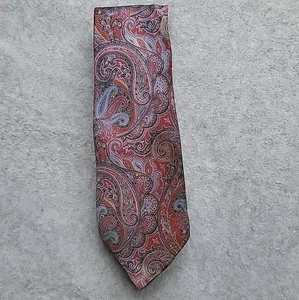 Corbata de cuello Brioni Roma para hombre púrpura rojo cachemira 100 % seda de lujo hecha a mano en Italia - Imagen 1 de 8