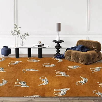 Modern Leopard Hand Tufted New Zealand Wool Area Rug for Living and Bedroom. Coo - Image 1 of 2
