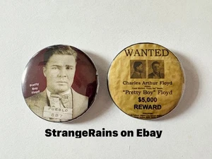 (Lote de 2) Gangster Pretty Boy Floyd - Pin - Insignia - Pinback - Mafioso - Imagen 1 de 2
