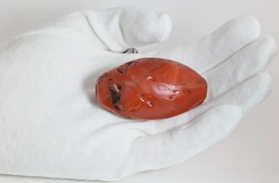 56mm Old Tibetan Chinese Carnelian Pema Raka Bracelet Millennium Amulet Antique - Image 1 of 4