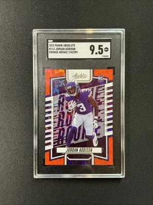 Jordan Addison 2023 Panini Absolute Orange Mosaic /299 RC Rookie SGC 9.5 - Image 1 of 4