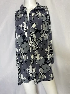 ALFANI BRAND SIZE 3X 3/4 SLEEVE MULTICOLORED BLOUSE Collared W Button Accent - Picture 1 of 5