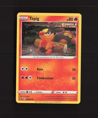 Tepig SWSH172 Sword & Shield Black Star Promo Holo Pokemon Card LP - Image 1 of 4
